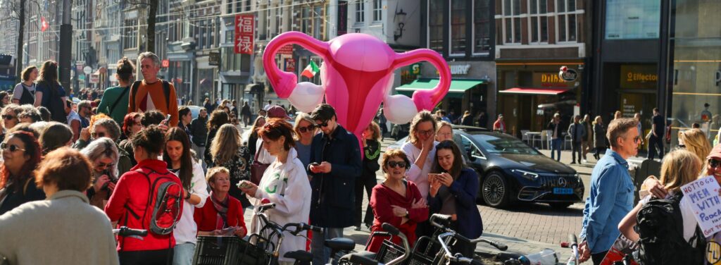 people in a march